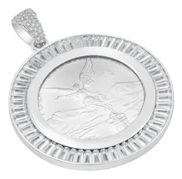 Dije Moneda Onza Plata Fina 925 Zirconia Diseño Moderno Hombre - Imagen 3
