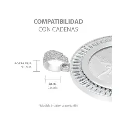 Dije Moneda Onza Plata 925 Zirconia Diseño Moderno Hombre - Imagen 5