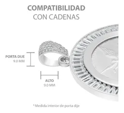 Dije Moneda Onza Plata Fina 925 Zirconia Diseño Moderno Hombre - Imagen 5