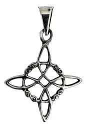 Dije Nudo Bruja Celta Plata 925 Pavonado Protección Amuleto - Imagen 1