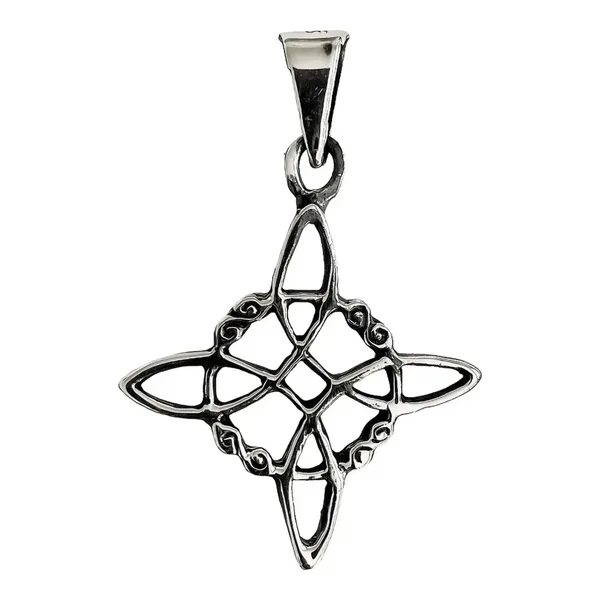 Dije Nudo Bruja Celta Plata 925 Pavonado Protección Amuleto - Imagen 1