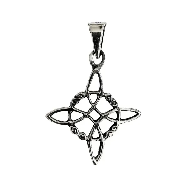 Dije Nudo Bruja Celta Plata 925 Pavonado Protección Amuleto - Imagen 1