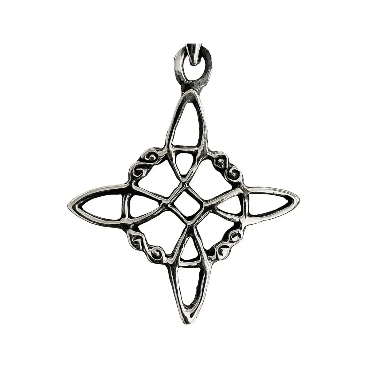 Dije Nudo Bruja Celta Plata 925 Pavonado Protección Amuleto - Imagen 2