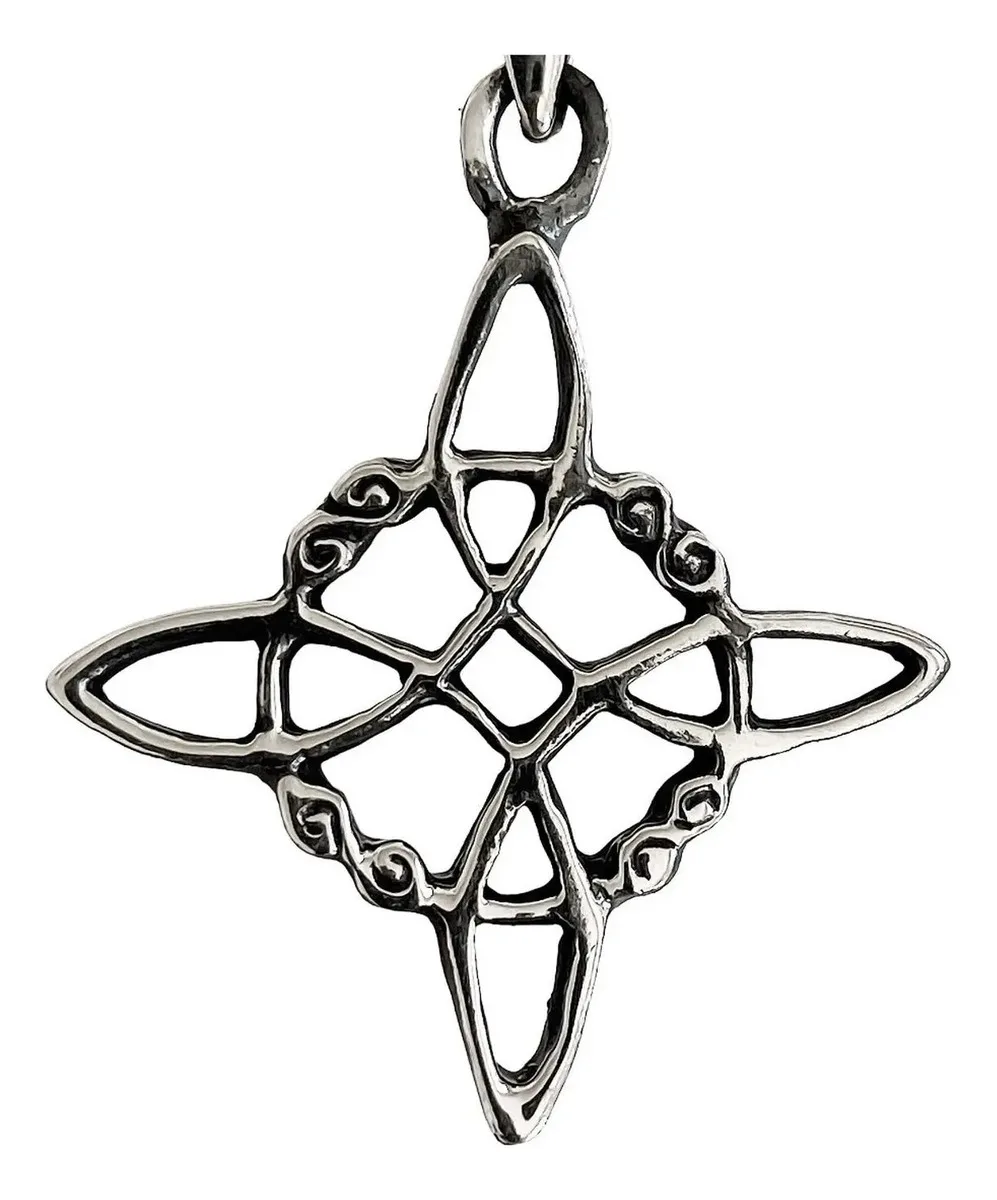 Dije Nudo Bruja Celta Plata 925 Pavonado Protección Amuleto - Imagen 1