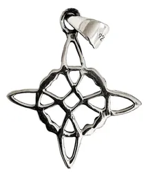 Dije Nudo Bruja Celta Plata 925 Pavonado Protección Amuleto - Imagen 3