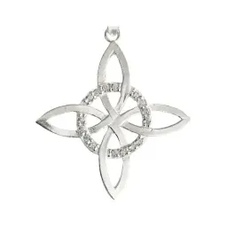 Dije Nudo Bruja Celta Plata 925 con Zirconia Transparente - Imagen 2