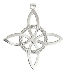 Dije Nudo Bruja Celta Plata 925 con Zirconia Transparente - Imagen 2