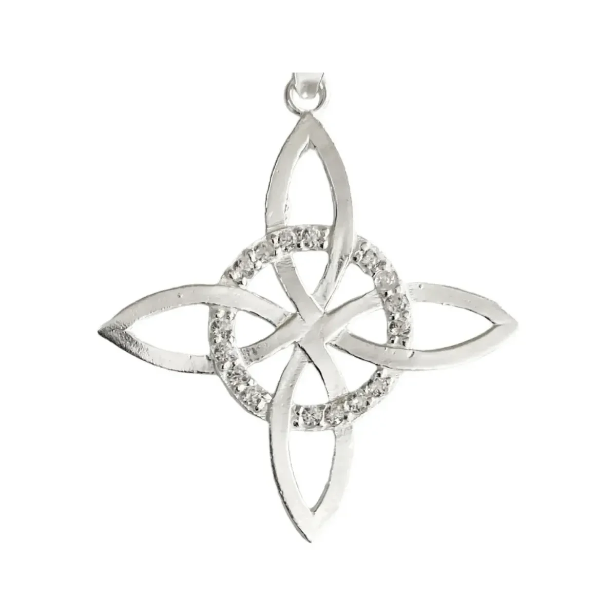 Dije Nudo Bruja Celta Plata 925 con Zirconia Transparente - Imagen 2