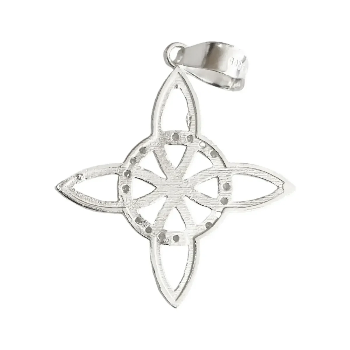 Dije Nudo Bruja Celta Plata 925 con Zirconia Transparente - Imagen 3