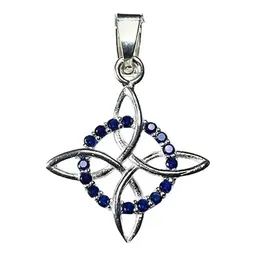 Dije Nudo Bruja Celta Plata 925 con Zirconia Azul - Imagen 1