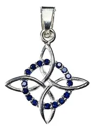 Dije Nudo Bruja Celta Plata 925 con Zirconia Azul - Imagen 1