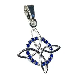 Dije Nudo Bruja Celta Plata 925 con Zirconia Azul - Imagen 2