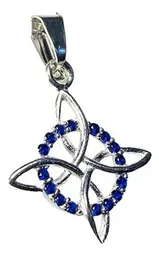 Dije Nudo Bruja Celta Plata 925 con Zirconia Azul - Imagen 2