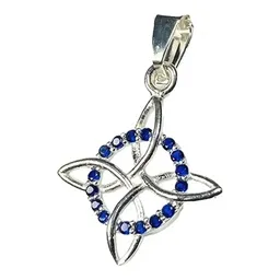 Dije Nudo Bruja Celta Plata 925 con Zirconia Azul - Imagen 3