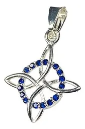 Dije Nudo Bruja Celta Plata 925 con Zirconia Azul - Imagen 3