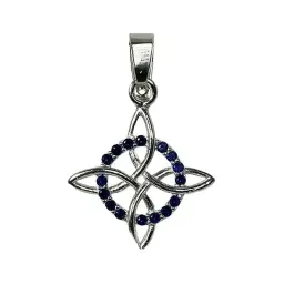 Dije Nudo Bruja Celta Plata 925 con Zirconia Azul - Imagen 4