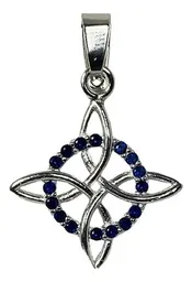 Dije Nudo Bruja Celta Plata 925 con Zirconia Azul - Imagen 4