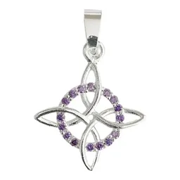 Dije Nudo Bruja Celta Plata 925 Zirconia Morada - Imagen 1