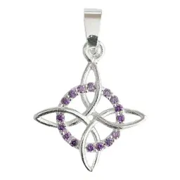 Dije Nudo Bruja Celta Plata 925 Zirconia Morada - Imagen 1