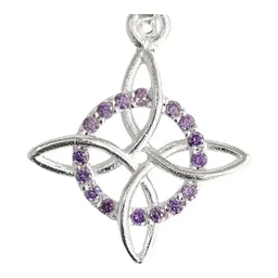 Dije Nudo Bruja Celta Plata 925 Zirconia Morada - Imagen 2