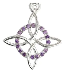 Dije Nudo Bruja Celta Plata 925 Zirconia Morada - Imagen 2