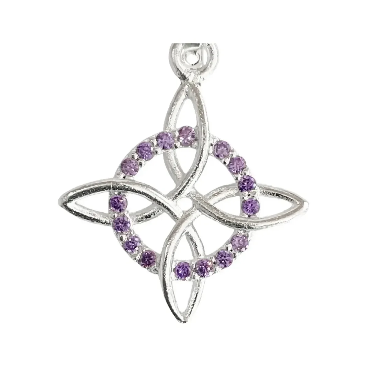 Dije Nudo Bruja Celta Plata 925 Zirconia Morada - Imagen 2