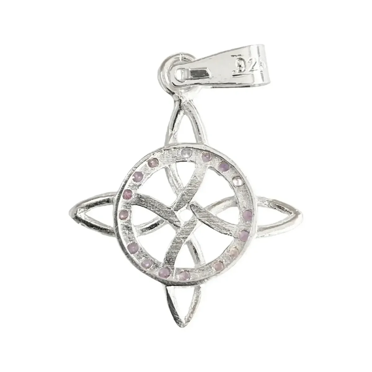 Dije Nudo Bruja Celta Plata 925 Zirconia Morada - Imagen 3
