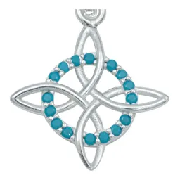 Dije Nudo Bruja Celta Plata 925 con Zirconia Turquesa - Imagen 2
