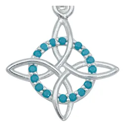 Dije Nudo Bruja Celta Plata 925 con Zirconia Turquesa - Imagen 2