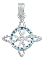 Dije Nudo Bruja Celta Plata 925 con Zirconia Turquesa - Imagen 3