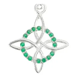 Dije Nudo Bruja Celta Plata 925 Zirconia Verde - Imagen 2