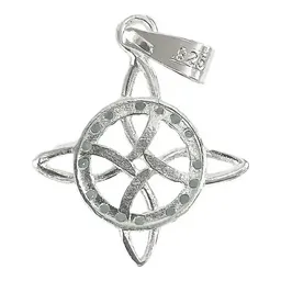 Dije Nudo Bruja Celta Plata 925 Zirconia Verde - Imagen 3