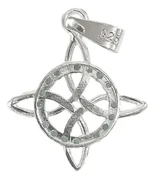 Dije Nudo Bruja Celta Plata 925 Zirconia Verde - Imagen 3