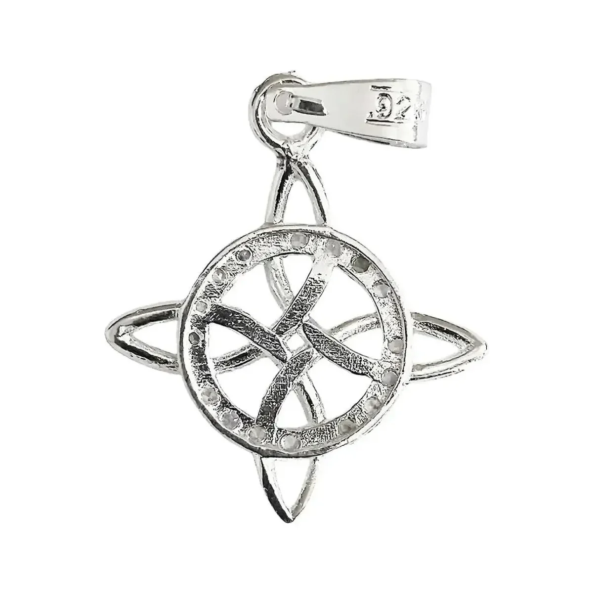 Dije Nudo Bruja Celta Plata 925 con Zirconias Multicolor - Imagen 3