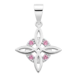 Dije Nudo Bruja Celta Plata 925 con Zirconias Rosas - Imagen 1