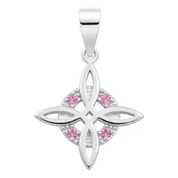 Dije Nudo Bruja Celta Plata 925 con Zirconias Rosas - Imagen 1