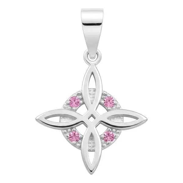Dije Nudo Bruja Celta Plata 925 con Zirconias Rosas - Imagen 1