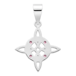 Dije Nudo Bruja Celta Plata 925 con Zirconias Rosas - Imagen 2