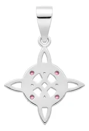 Dije Nudo Bruja Celta Plata 925 con Zirconias Rosas - Imagen 2