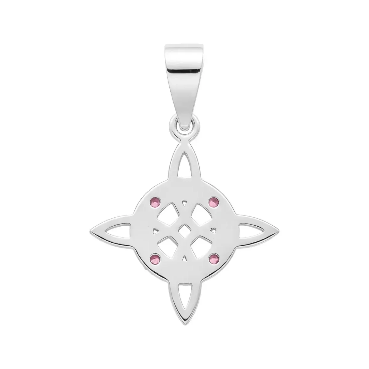 Dije Nudo Bruja Celta Plata 925 con Zirconias Rosas - Imagen 2