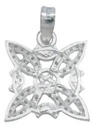 Dije Nudo Bruja Fases Luna Estrella Plata 925 Zirconia Blanca - Imagen 3