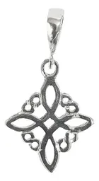 Dije Nudo Bruja Plano Plata 925 Diseño Protector - Imagen 1