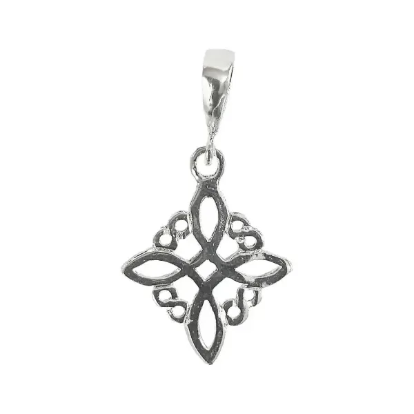 Dije Nudo Bruja Plano Plata 925 Diseño Protector - Imagen 1