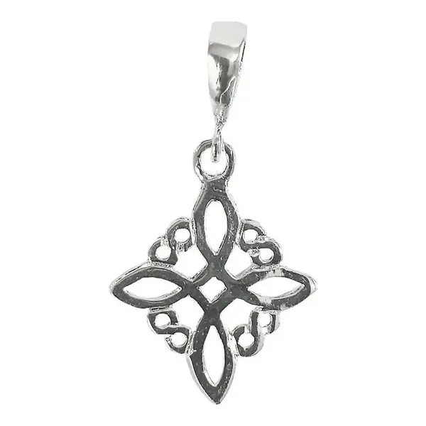 Dije Nudo Bruja Plano Plata 925 Diseño Protector - Imagen 1