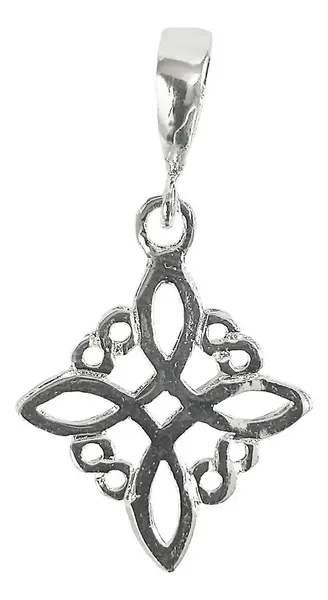 Dije Nudo Bruja Plano Plata 925 Diseño Protector - Imagen 1