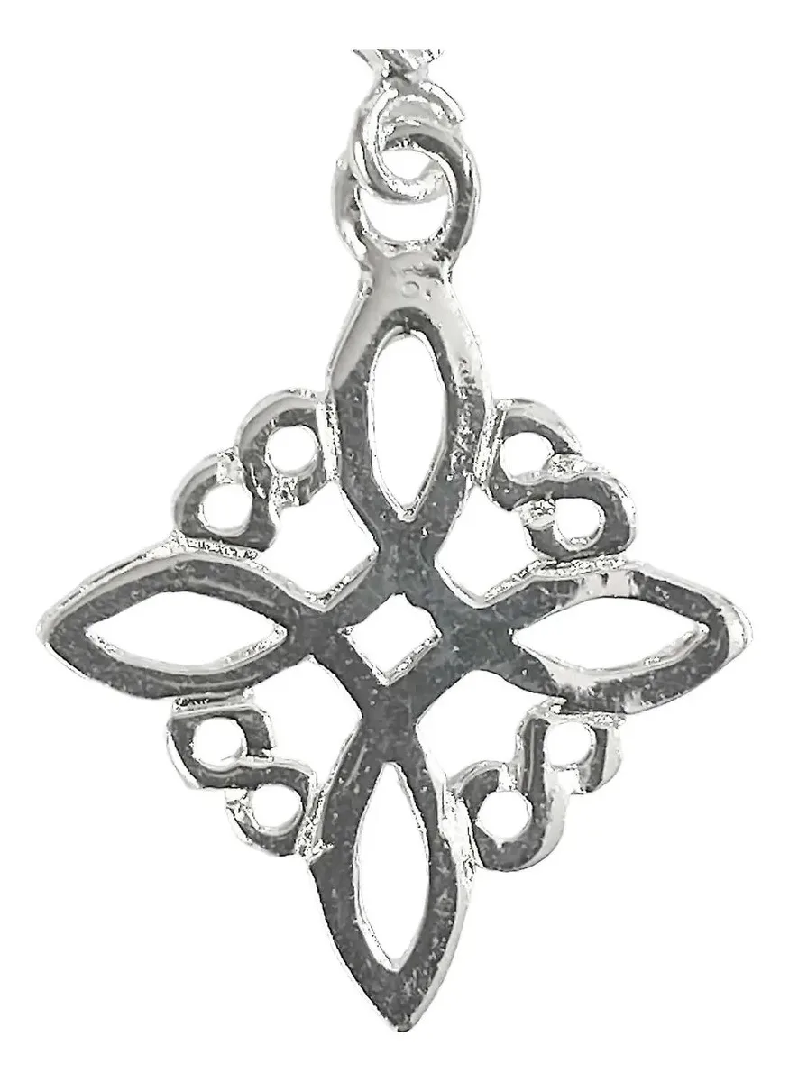 Dije Nudo Bruja Plano Plata 925 Diseño Protector - Imagen 1