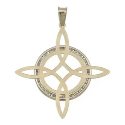 Dije Nudo Bruja Plano Oro 10k con Zirconia Transparente - Imagen 1
