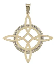 Dije Nudo Bruja Plano Oro 10k con Zirconia Transparente - Imagen 1