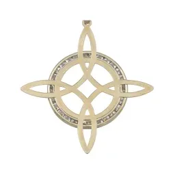 Dije Nudo Bruja Plano Oro 10k con Zirconia Transparente - Imagen 2