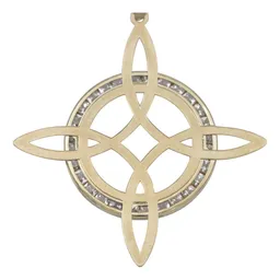 Dije Nudo Bruja Plano Oro 10k con Zirconia Transparente - Imagen 2